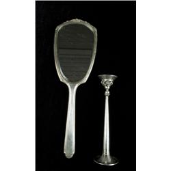 Antique Sterling Vase & Hand Mirror