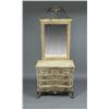 Image 1 : Wood and Wicker Hall Chest & Mirror