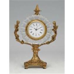 FINE CRYSTAL AND BRASS CLOCK
