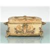 Image 1 : CRACKLED FINISH TISSUE BOX WITH BRASS ACCENTS
