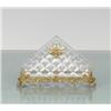 Image 1 : CRYSTAL AND BRASS NAPKIN HOLDER