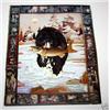 Image 1 : "FISHING BEAR" - FRAMED -   WOOD CARVING  -  QUALITY