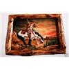 Image 1 : "THE END OF THE TRAIL" - FRAMED -   WOOD CARVING  -  QUALITY