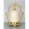 Image 1 : PORCELAIN AND BRASS JAR