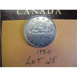 1950 Canadian Silver Dollar 