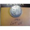 Image 2 : 1950 Canadian Silver Dollar 