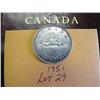 Image 1 : 1951 Canadian Silver Dollar 