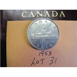 1953 Canadian Silver Dollar 