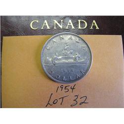 1954 Canadian Silver Dollar 