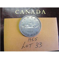 1955 Canadian Silver Dollar 