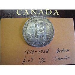 1858-1958 Canadian Silver Dollar BC