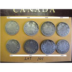 Canadian Dimes Set of 8