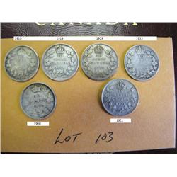 Canadian Dimes Set of 6