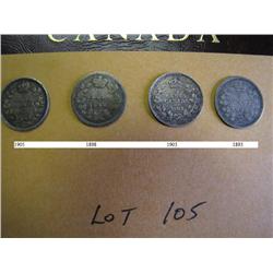Canadian 5 Cents Small Set of 4