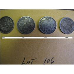 Canadian 5 Cents Small Set of 4
