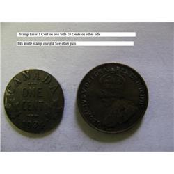 Stamp Error 1919 Dime 1934 Penny