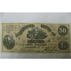 1861 50$ Confederate Dollar Note