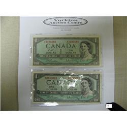 1954 Canadian 1$ Notes