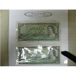 1954 Canadian 1$ Notes