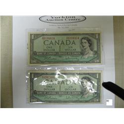 1954 Canadian 1$ Notes