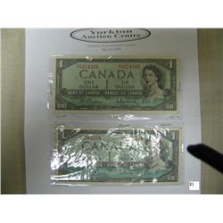 1954 Canadian 1$ Notes