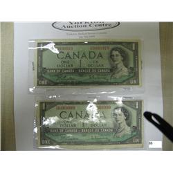 1954 Canadian 1$ Notes