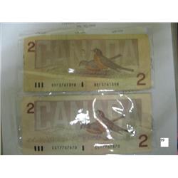 1986 Canadian 2$ Notes