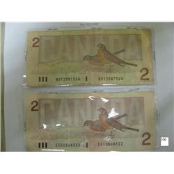 1986 Canadian 2$ Notes