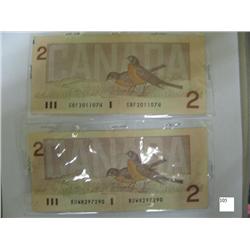 1986 Canadian 2$ Notes