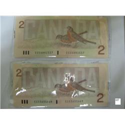 1986 Canadian 2$ Notes