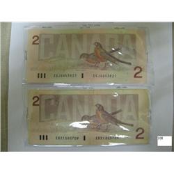 1986 Canadian 2$ Notes