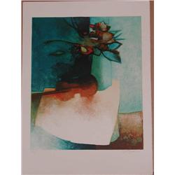 Claude Gaveau, Violin, Signed Lithograph 