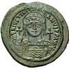 Image 2 : Byzantine Emp. Justinian I. Follis year 14 / 540-1, Æ 22.21g.