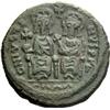 Image 2 : Byzantine Emp. Justin II. Follis year X / 574-5, Æ 13.32g.
