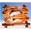 Image 1 : "THE TROUT"  - FRAMED -   WOOD CARVING  -  QUALITY