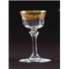 Image 1 : SET OF 6 CRYSTAL LIQUOR GLASSES - GOLD & AMBER