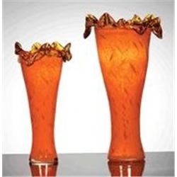 Rare Art Glass 2 pc Vase Set