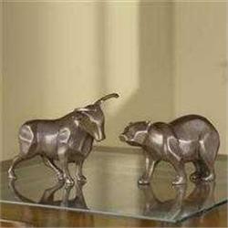 Bear & Bull Bronze Sculptures