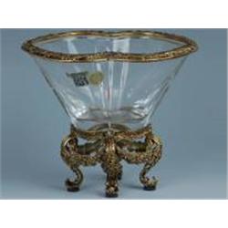 FINE ITALIAN CRYSTAL WITH ORNATE BRASS ACCENTS