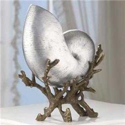 Nautilus Shell Planter on Coral Stand