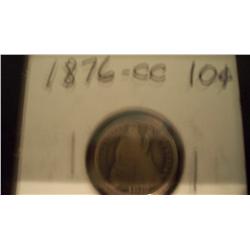 Rare 1876 Carson City Silver Dime