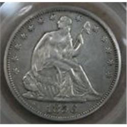 1856 Silver Seated Half Liberty Dollar
