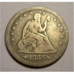 1855 Silver Quarter, Arrows at Date