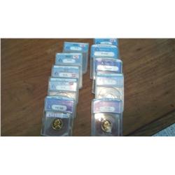 Lot Of 10 Graded Proof Jefferson Nickels