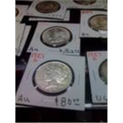Two Silver Peace Dollars, 1886 & 1927-D