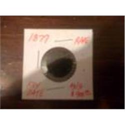 1877 KEY DATE Indian Penny, sml hole