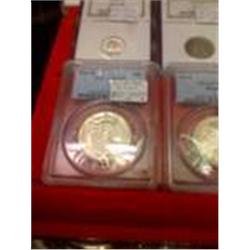 Two Silver Peace Dollars, 1886 & 1927-D