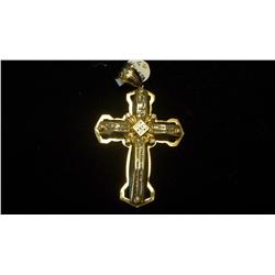 2 Carat Diamond 14K Gold Cross, 26.9Gr