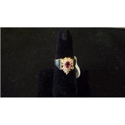 2 Carat Ruby and Diamond Ladies Ring, 14K Gold, 10.4Gr