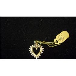 .75 Carat Diamond Heart Shaped Pendant, 14K Gold